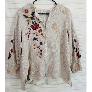 Johnny Was Workshop Voyager Tunic in Stripe, sz Large